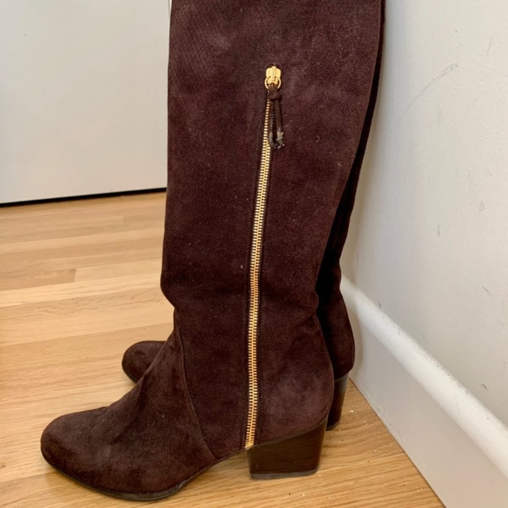 Stuart Weitzman - Brown Suede Zipper Boot - Size 6